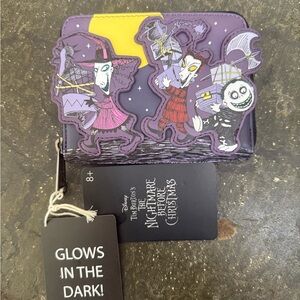 Loungefly NBC Nightmare Before Christmas Lock Shock Barrel Wallet Glow  NWT